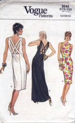 9545 VOG  SLEEVELESS BACK STRAP DRESS LENGTHS PATTERN 12-16